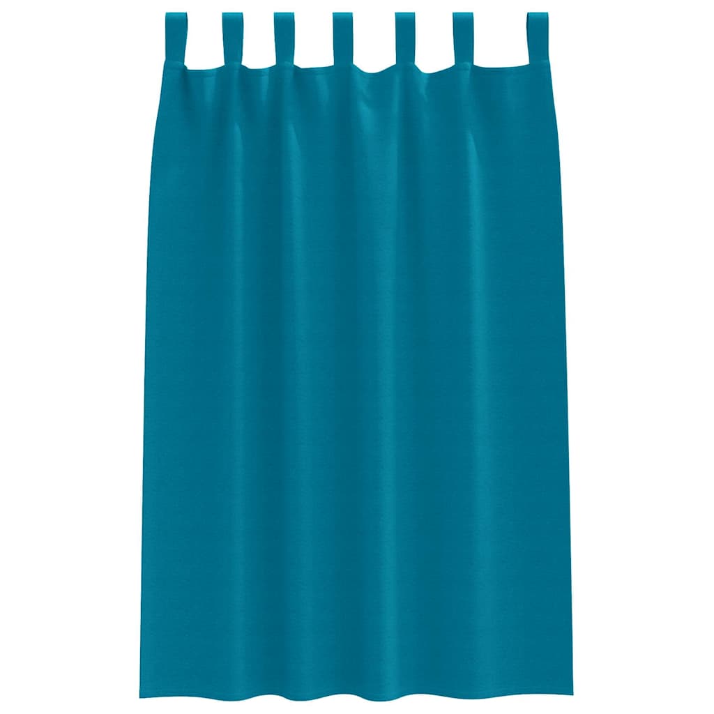 Blackout Curtains with Rings Turquoise Polyester
